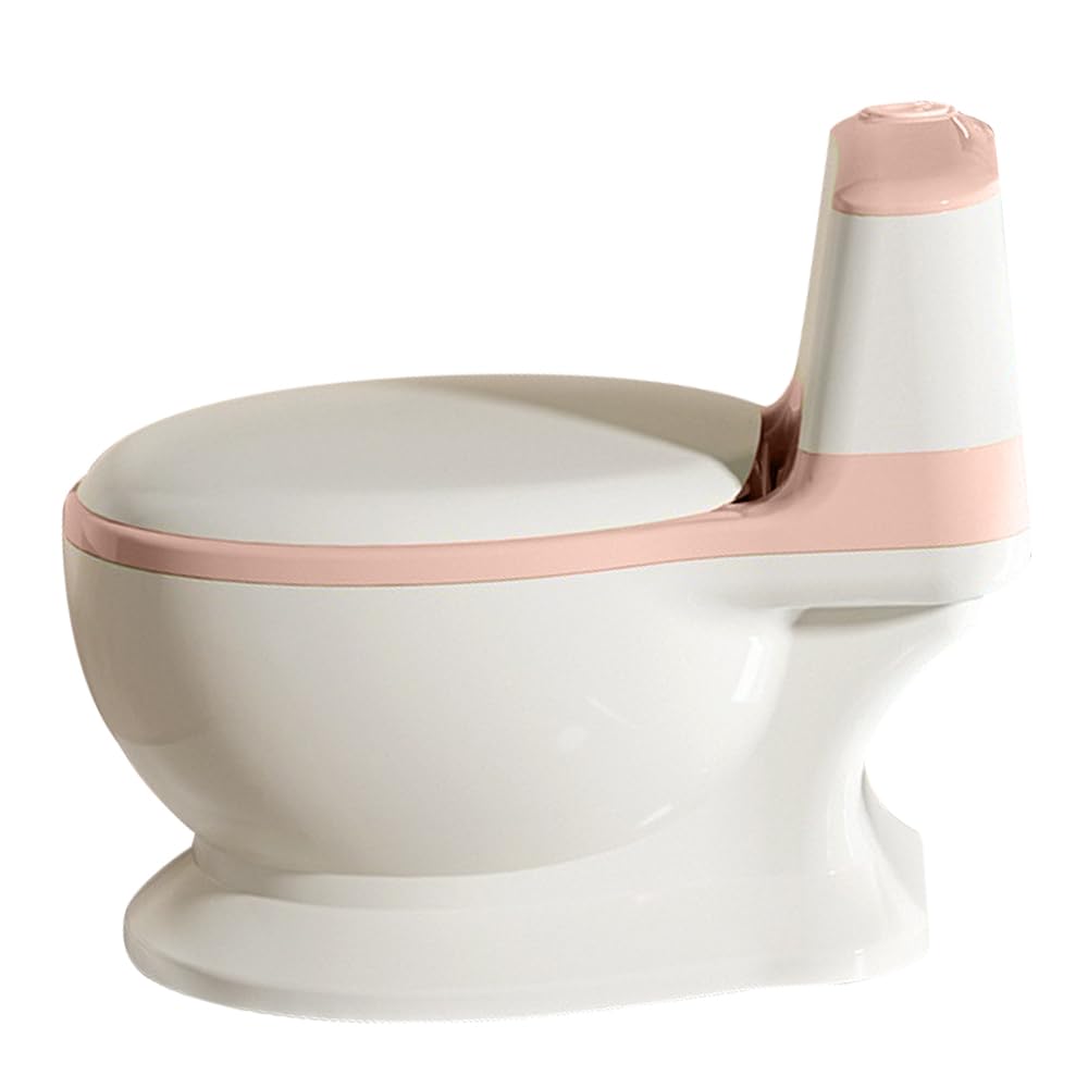 Vasetto da bagno musicale per l'apprendimento della pulizia di 1-4 anni - WC per bambini e neonati - confortevole anti scivolo con rumore di caccia e musica, 50 kg, contenitore rimovibile - rosa - 1