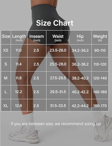 Image of VOYJOY Women Workout Impact Shorts 2.5 inch / 3.6 inch / 4.5 inch / 6 inch Scrunch Butt Booty | Tummy Control, High Waisted, Bike Short, Gentle Compression, for Women