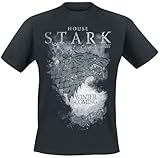 Game of Thrones Juego de Tronos House Stark - Winter Is Coming Hombre Camiseta Negro L 100% algodón Regular