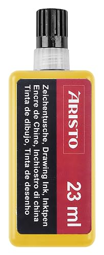 Preisvergleich Produktbild Aristo AR64805 Zeichentusche gelb (hohe Deckraft, schnell trocknend, lichtbeständig, reproduzierfähig, Tusche für Tuschefüller Aristo MG1 PRO) 23 ml