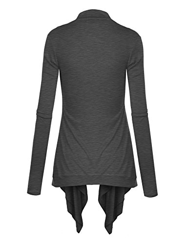 Image of Lock and Love Women's Draped Open Front Cardigan - Lightweight Long Sleeve Asymmetrical Hem Soft Casual Duster Cover Up