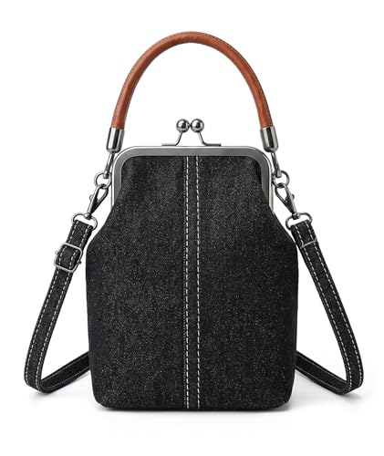 Image of Denim Bags for Women Handbags,Bucket Bags for Women, Compact Storage for Commuting and Travel, Adjustable Crossbody Strap and Top Handle