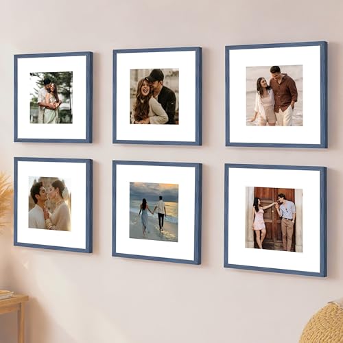 Image of Art Street Premium Photo Frame for living room, Classic Aesthetic Design Photo Frames for Photograph, Art Work, Kids Room Set of 6 (8x8 Inch, Blue)