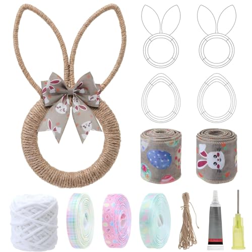 DoubleFill 4 Sets 16 Inches DIY Easter Bunny Wreath Form