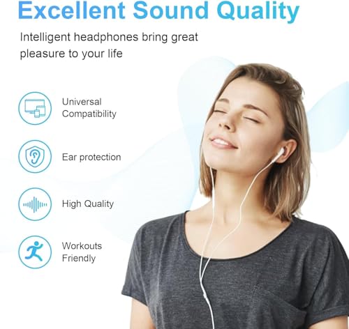 Image of Rulefiss Type-C Wired Earphones Compatible with iPhone 17 /16 /15 Series Mic & Volume Control | C Type Earphones Wired (15 White)