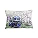 Poduszki - autobus Londyński za niebieskim (poduszka) - 45 cm x 30 cm