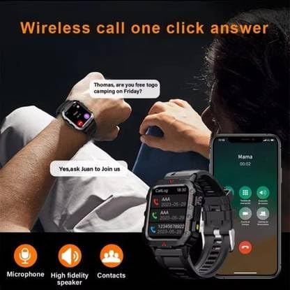 Image of MVC Enterprise Q11 Smartwatch, 2.01 inch TFT Display, Bluetooth 5.0, 100+ Sports Mode, Waterproof, Grey Strap