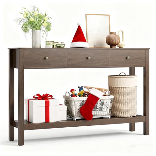 Gizoon Sofa Table with 3 Drawers, Modern Accent Console Table