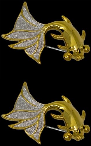 Image of Set of 2 Brooch Lapel Pins With Rhinestones