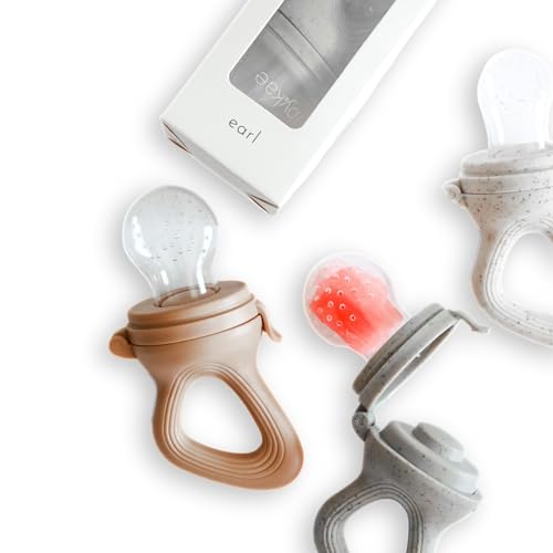 Baby Kae Little Fruit Feeder (Oat) Baby Led Weaning- BPA- Free Food- Grade Silicone, Introduce Solids, Pacifier and Fruit Feeder- Infant & Toddler Teether