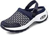Berrynight Orthopädische Clogs für Damen mit Luftpolsterunterstützung zur Reduzierung des Drucks auf Rücken und Knie, orthopädische Clogs für Frauen, blau, 40 EU