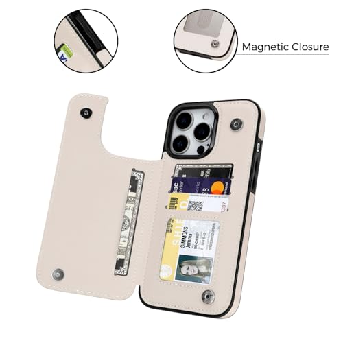 Image of uCOLOR Flip Leather Wallet Case Card Holder for iPhone 13 Pro Max Women and Girls with Card Holder Kickstand Marble Design Compatible with iPhone 13 Pro Max 5G 6.7 inch(Desert Flowers)
