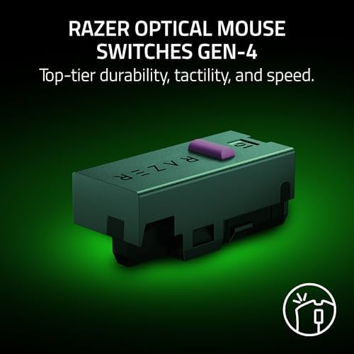 Razer DeathAdder V4 Pro Wireless Gaming Mouse: 56g Lightweight - HyperSpeed Wireless Gen-2 - Optical Scroll Wheel - Optical Switches Gen-4 - Focus Pro 45K Sensor Gen-2 - Up to 150 Hr Battery - Black — view 8