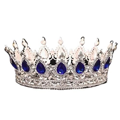 Damskie nakrycia głowy, biżuteria do włosów Diadem z koroną dla kobiet Diadem z w dla nowożeńców Rhinestone Kryształ Okrągły korona Biżuteria do włosów dla kobiet Diademy z koroną Prezent od