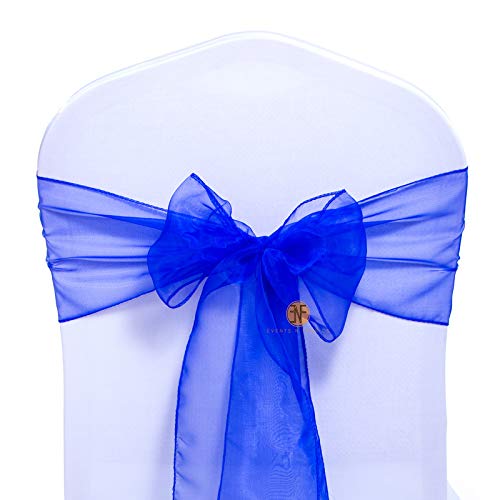 Events n Fabrics ENF Lot de 25u00a0Organza Chaise Nu009cud Mariage Banquet fête événement Décoration Ob00u009640u00a0couleurs - bleu marine