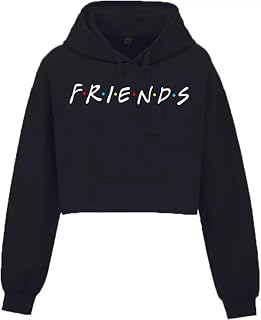 Friends Women's Regular Crop Pink Cropped Hoodie Winter