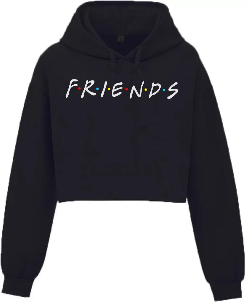 tailed beast Friends Women's Regular Crop Pink Cropped Hoodie Winter-picture-36