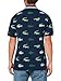 Lacoste Men's Golf Crocodile Print Polo Shirt, Navy Blue/Navy Blue/Flour, Large