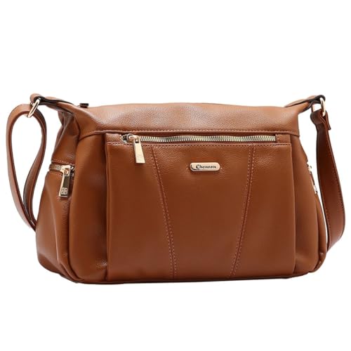 Chenson, Bolsa Feminina Chenson Transversal de lado Média Original Cor:Marrom