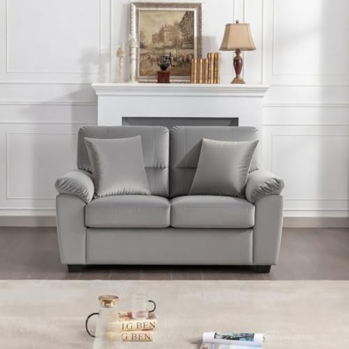 Image of Anderson 2 Seater Sofa for Living Room | Loveseat Sofa | Premium Fabric Sofa for Home Office | Fabric Sofa Set (Light Grey Fabric, 2 Seater)