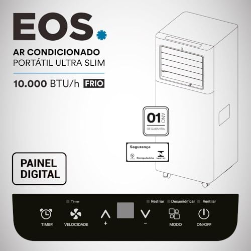 Ar-condicionado Portátil 10000 Btus Eos Ultra Slim Eap10f 110v