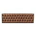 HomePop Faux Leather Button Tufted Decorative Bench with Metal Base, Brown