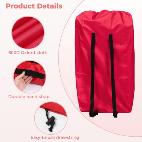 Gate Check Bag for Single and Double Strollers, Travel Stroller Bag with Shoulder Straps, Lightweight Pushchair Transport Bag for Airplane Travel
