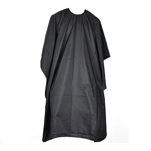 Hair Cutting Hairdressing Cloth Barbers Hairdresser Salon Adult Waterproof Cape Gown Wrap Black
