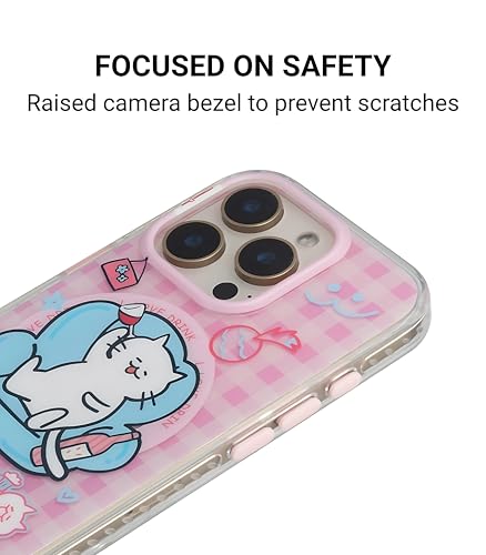Image of Couch Queen Series Case for iPhone 16 Pro Max Compatible with Wireless Charging | Fun Lazy Cat Cartoon Design with Glossy Finish | Slim Shockproof Protective Back Cover | Couch Queen Edition
