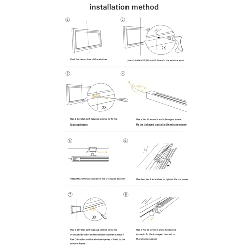Automatismo de ventana para zonas altas con cadena ajustable de 24 V 7
