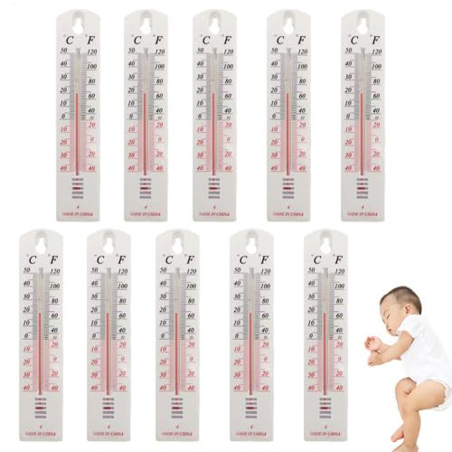 Termómetro preciso para interiores, 10 unidades, termómetro de pared para interior, jardín, indicador de temperatura, indicador de temperatura, pantalla de monitor para interior y exterior, oficinas