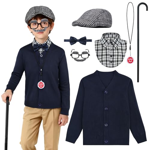 Disfraz completo de viejo para niños 5-7 años