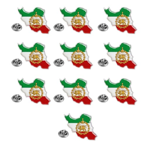 Broche Lions nationaux de l'Iran en acier vintage, un badge haut de gamme