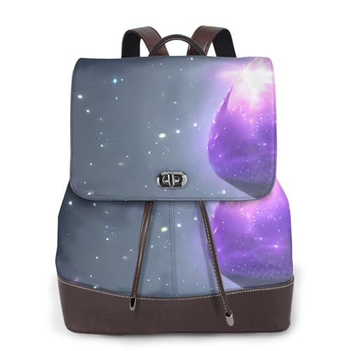 Sac à dos en cuir imprimé galaxie résistant pour alléger vos déplacements professionnels
