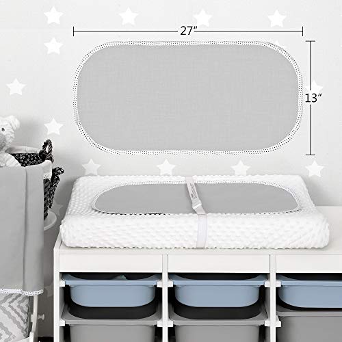 Image of TILLYOU Waterproof Changing Pad Liners 6 Pack, 100% Cotton Reusable Cloth Diaper Liners, Gray