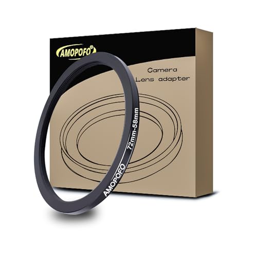 Image of 72mm to 58mm Camera Filter Ring /72mm to 58mm Step-Down Ring Filter Adapter for 58mm UV,ND,CPL,Metal Step-Down Ring