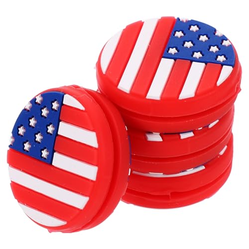 POPETPOP 4Pcs Tennis Racket Dampeners with US Flag Pattern Soft Silicone Tennis Absorbers for Enhanced Control Vibration Reduction for All Rackets for Tennis Players