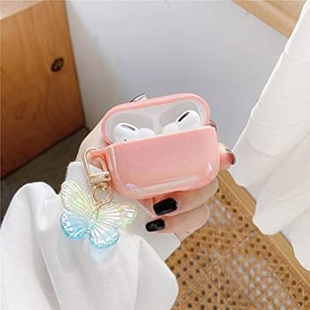 Airpods Proケース グラデーション ブルー イヤホン AirPods Pro ケース グラデーション エアーポッズ プロ チャーム