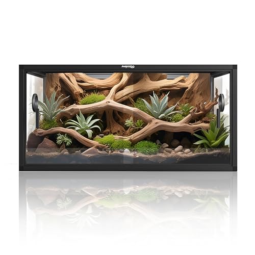 Phailozoo 50 Gallon Bearded Dragon Tank, Reptile Enclosure for Easy Maintenance, Front Opening Reptile Tank with Top Screen Ventilation & Glass Sliding Door 36''x18''x18''