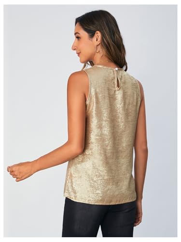 SOLY HUX Women's Metallic Tank Top Round Neck Sleeveless Casual Summer Tops2