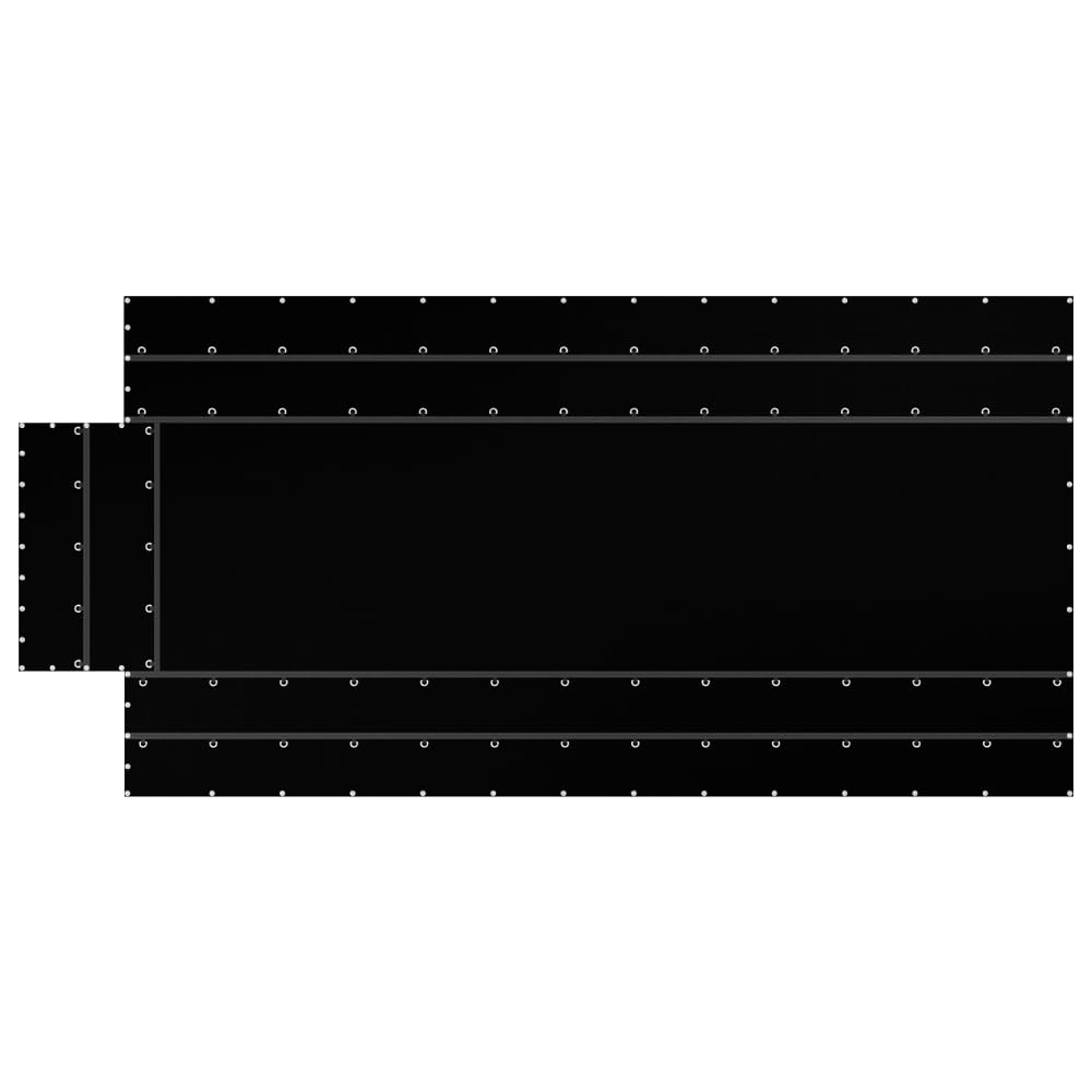 16' x 27' Lightweight 14 oz Lumber Tarp 4ft Drop - Cargo Flatbed Tarp - Black Vinyl Waterproof Rip Stop - Plastic Fabric Solutions by Megaplast