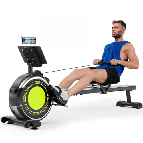 Image of Dripex Rowing Machines for Home, Upgraded Rowing Machine Magnetic Rower, Max 360 LBS, 16 Levels of Workout Resistance, Dual Slide Rail, App Compatible, LCD Monitor, Row Machine for Gym Exercise