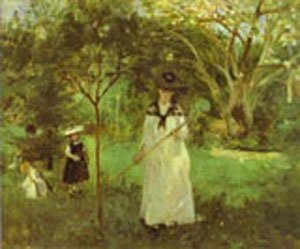 Peinture à l'huile Chasing Butterflies 1874 Berthe Morisot 30x40