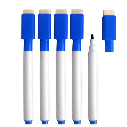 Kangkang@ 10 Pcs Rewritable White Board Dry Erase Markers Pens With Eraser Cap (blue)