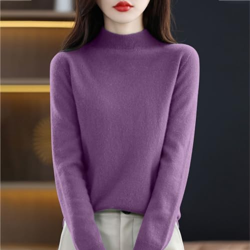 Cashmere Sweaters for Women Half Turtleneck Comfort Long Sleeve Jumper Knitted Pullover Warm Cashmere Dressy Sweater2