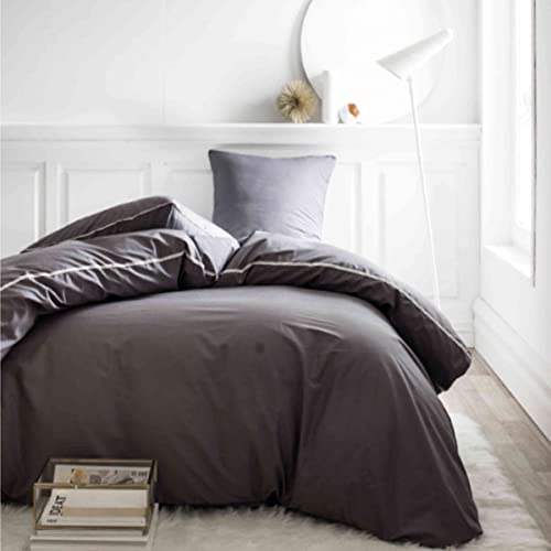 Today Duvet Cover and Pillowcases, Percale, Gray, 240 x 260 cm