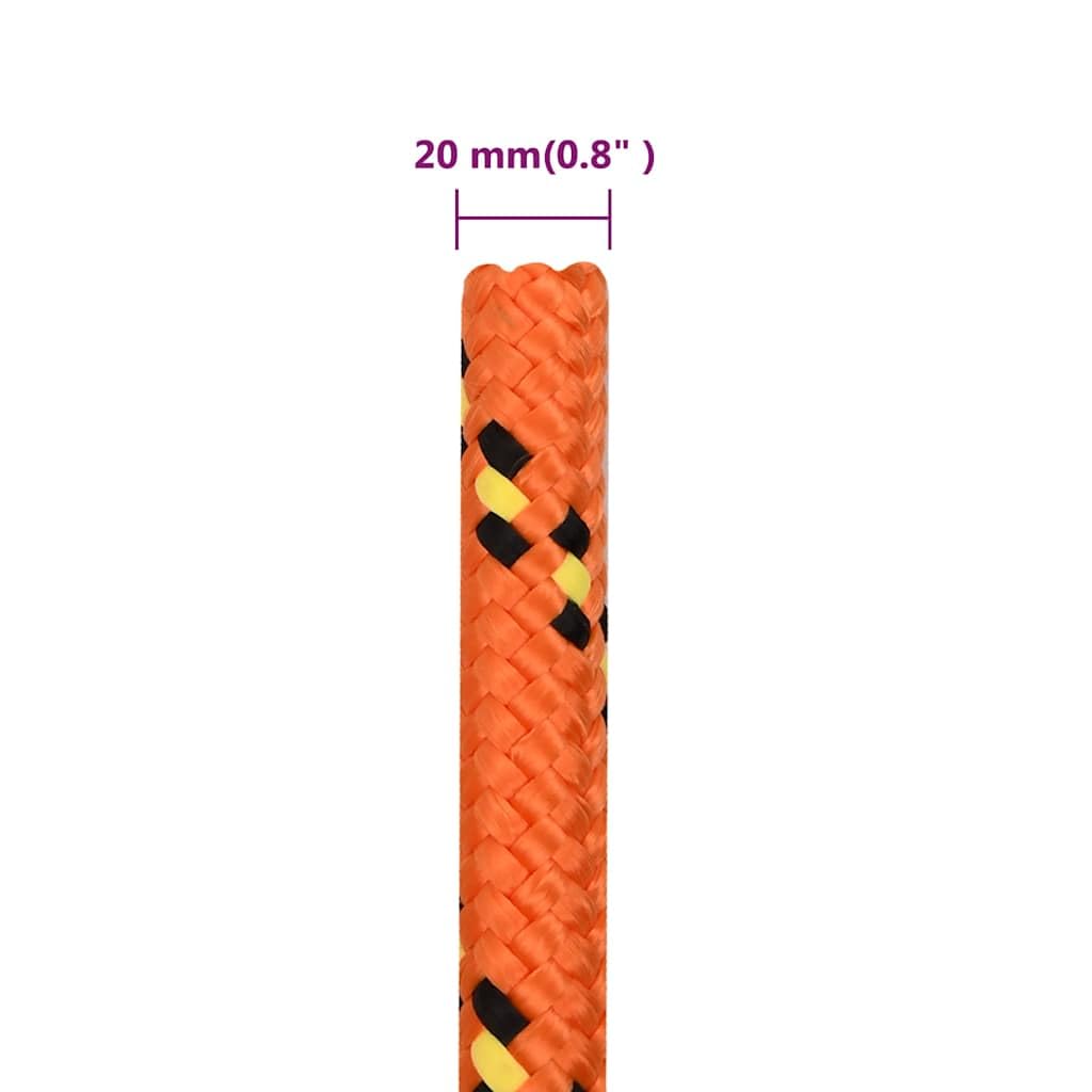 Corda per barca, arancione, 20 mm, 50 m, in polipropilene