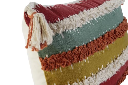 Housse coussin coton 40x60 rayures multicolores lavable pour canapé - 7