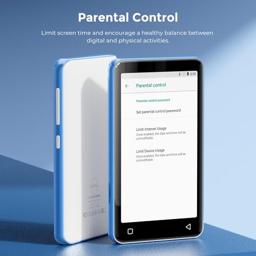 Image of innioasis G1 Kids MP3 Player with Bluetooth, WiFi, 80GB Android MP4 Player, 4-Inch Full Touch Screen, Supports Spotify, Pandora, Tidal, Deezer, Amazon Music (Blue)