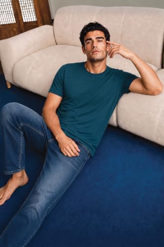 Image of Van Heusen Men's Crew Neck T-Shirt - Soft & Breathable Cotton | Regular Fit | Comfortable Everyday Casual Wear | Short Sleeves | Summer Favorite |Solid Colors | Style 60052|Available in Pack of 1 & 2